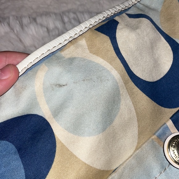 Coach signature blue scarf print hobos, blue and tan - Picture 6 of 6